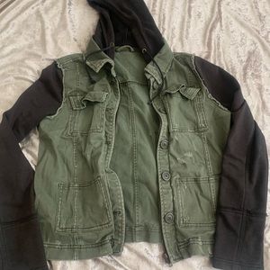 Free people hoodie Jean jacket